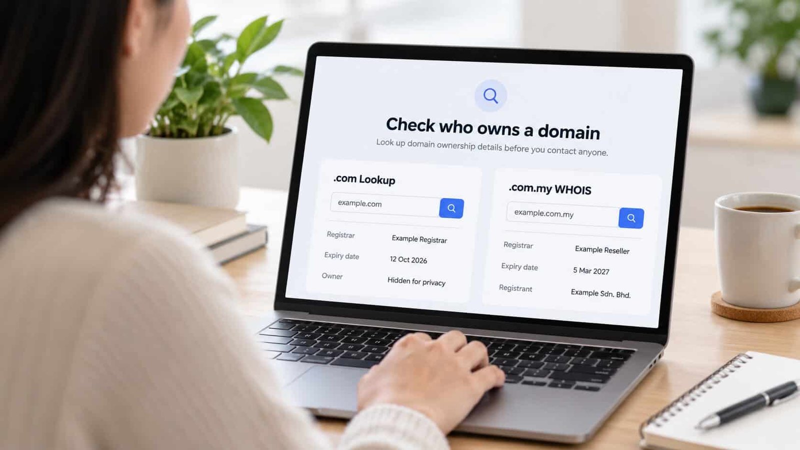 Menyemak pemilik domain .com dan .com.my di komputer riba